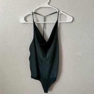 Abercrombie & Fitch Cowl Neck Dark Green Bodysuit